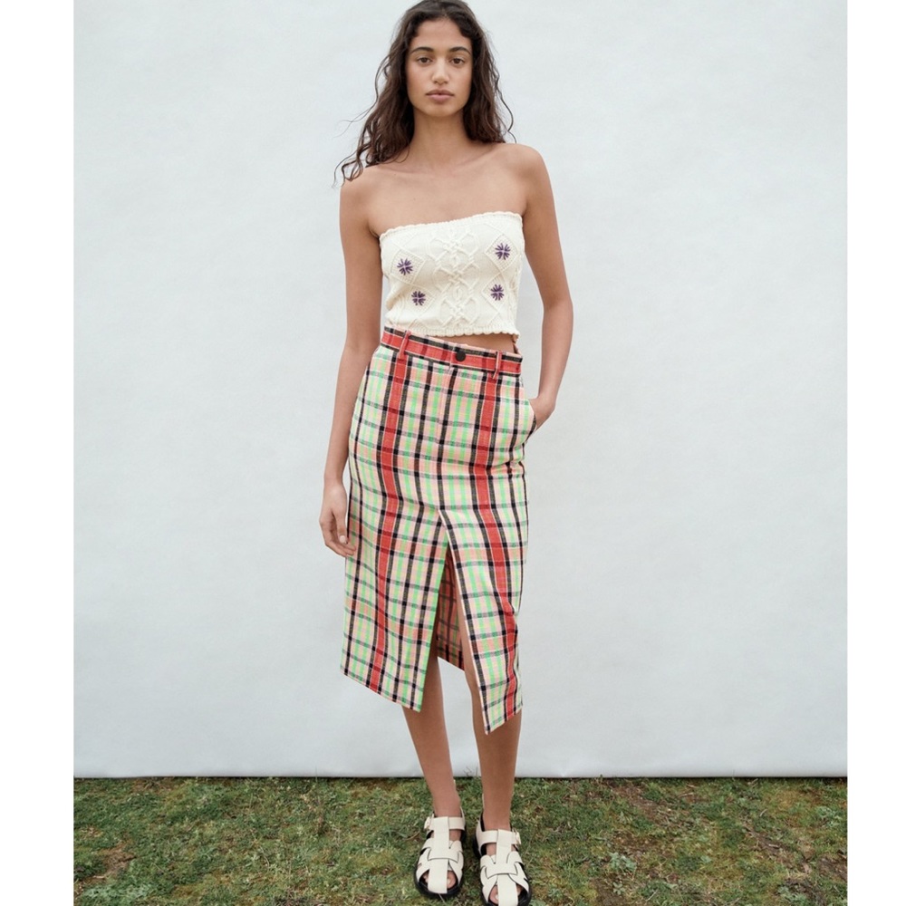 ZARA structured midi skirt